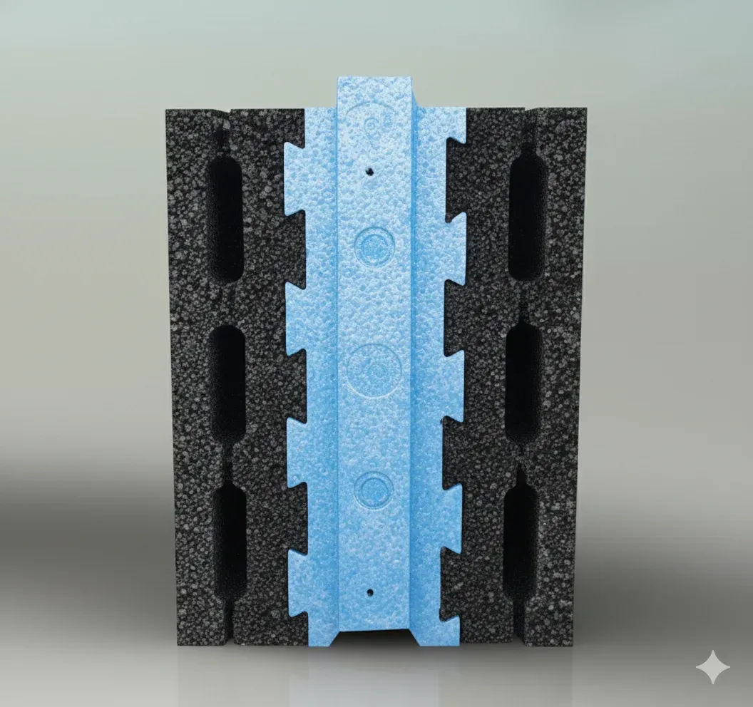 Volcanic insulated block - front view